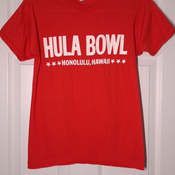 VINTAGE Hula Bowl Honolulu Hawaii USED Shirt: S, Single Stitch, College Football - Picture 6 of 7